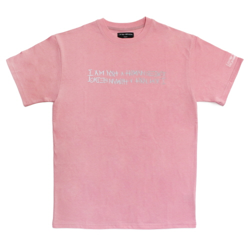 아임낫어휴먼비잉 retro reflective basic logo t-shirts  // pink