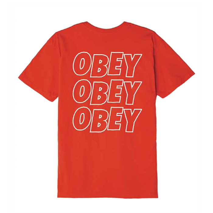 오베이 티셔츠 OBEY JUMBLED EYES/RED