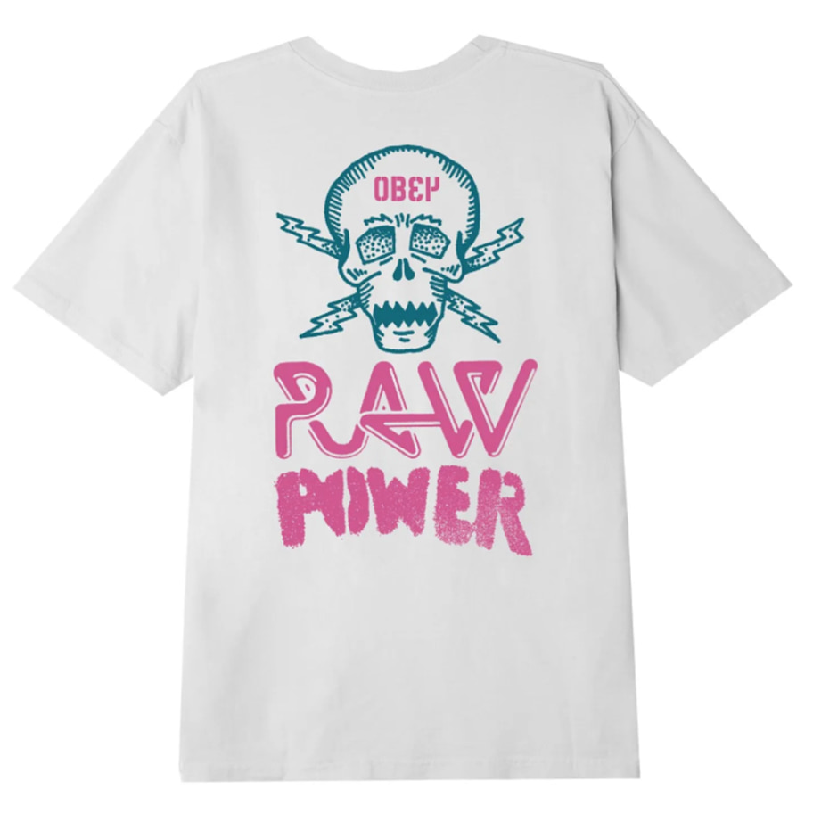 오베이 티셔츠 OBEY RAW POWER NEON CLASSIC TEES / WHITE