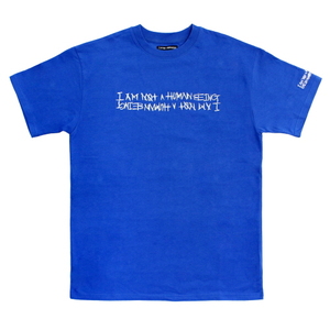 아임낫어휴먼비잉 retro reflective basic logo t-shirts  // blue