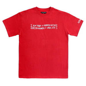 아임낫어휴먼비잉 retro reflective basic logo  t-shirts  // red