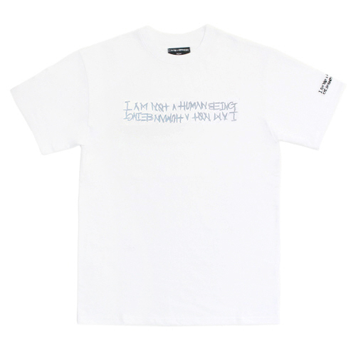 아임낫어휴먼비잉 retro reflective basic logo t-shirts  // white