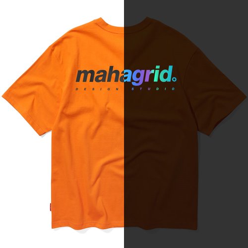 마하그리드 티셔츠 RAINBOW REFLECTOR BACK LOGO TEE [ORANGE]