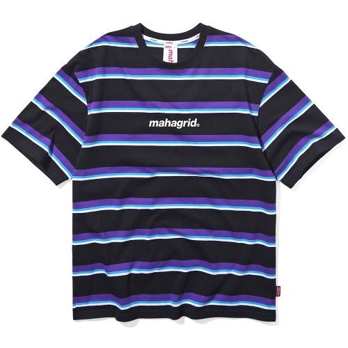 마하그리드 티셔츠 BASIC LOGO STRIPE TEE [BLACK]