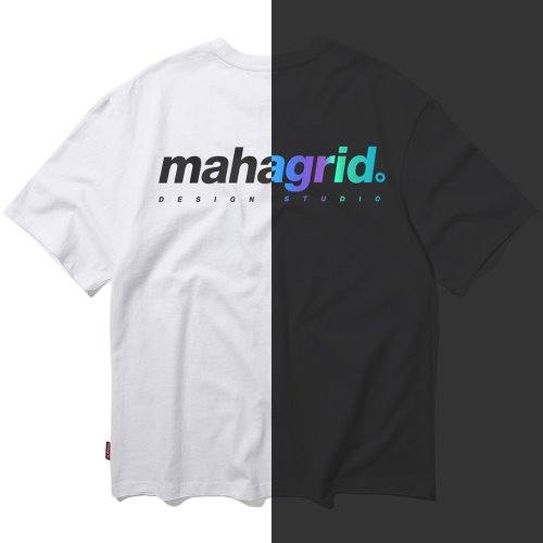 마하그리드 티셔츠 RAINBOW REFLECTOR BACK LOGO TEE [WHITE]