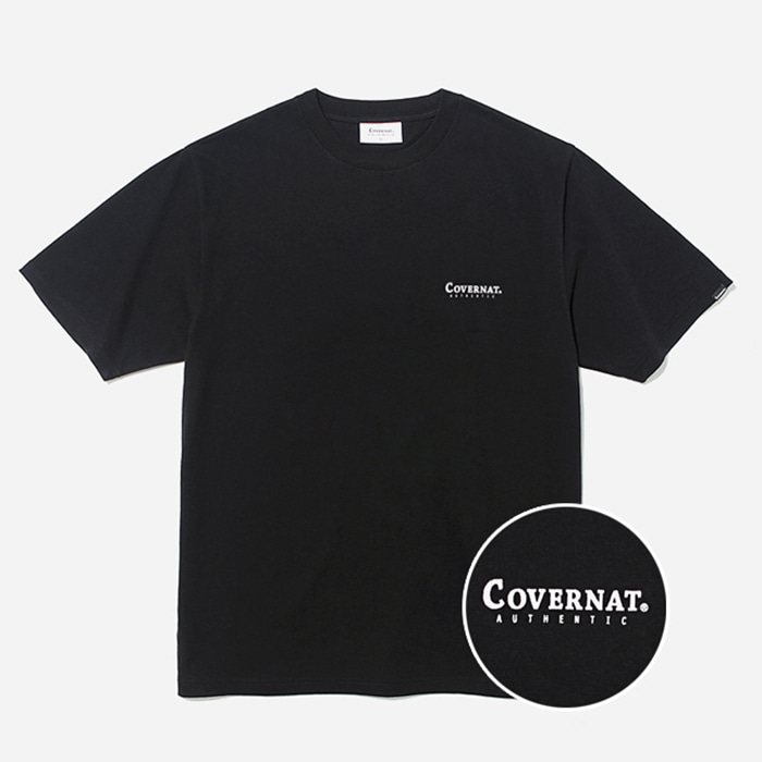 커버낫 티셔츠 S/S SMALL AUTHENTIC LOGO TEE BLACK