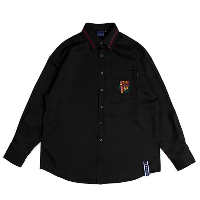 로맨틱크라운 셔츠 RMTCRW Collar Piping Shirt_Black