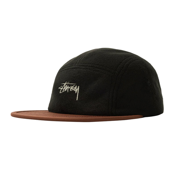 스투시 모자 FLEECE NYLON MIX CAMP CAP/ BLACK