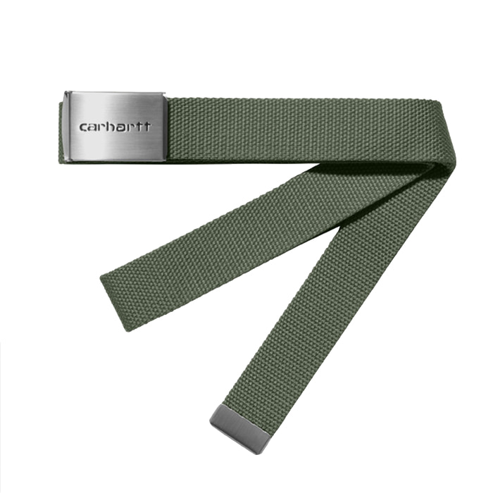 칼하트wip Clip Belt Chrome / Dollar Green