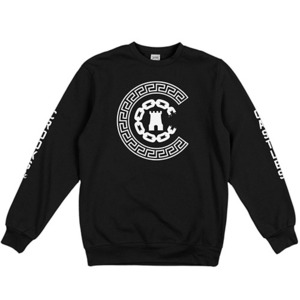 크룩스앤캐슬 men&#039;s knit crew sweatshirt - reigning  //  black