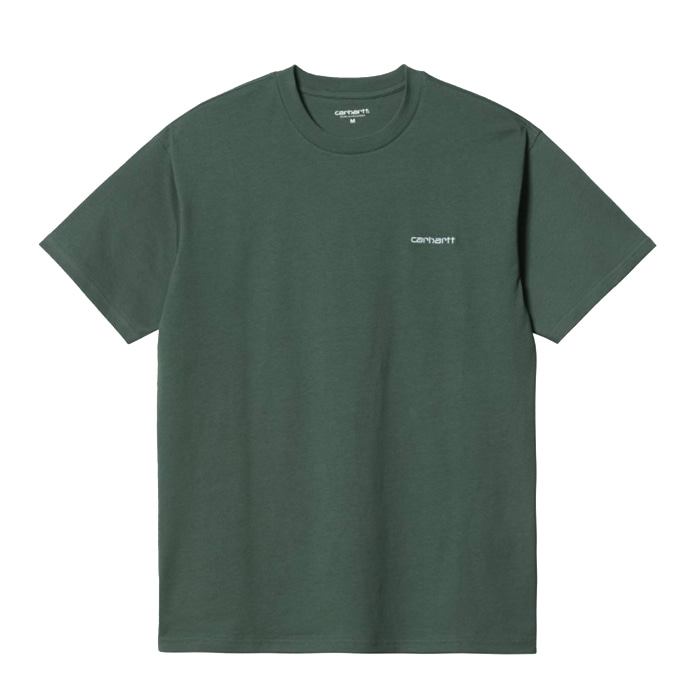 칼하트wip S/S Script Embroidery T-Shirt / Hemlock Green