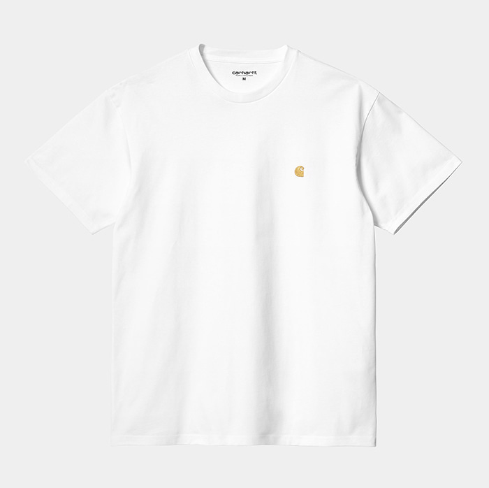 칼하트wip S/S Chase T-Shirt / White / Gold