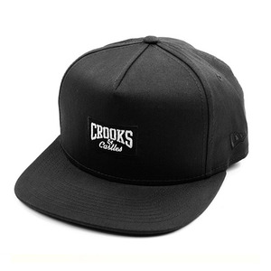 크룩스앤캐슬 men&#039;s woven strapback cap - core logo //  black